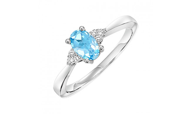 Gems One 10Kt White Gold Diamond (1/20Ctw) & Blue Topaz (1/2 Ctw) Ring - FR4030-1WDB