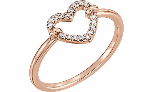 14K Rose .07 CTW Diamond Heart Ring - 122972602P