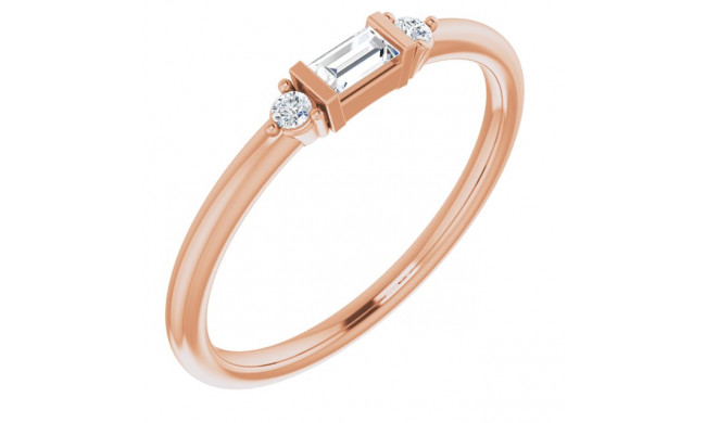14K Rose 1/8 CTW Diamond Stackable Ring - 124011602P