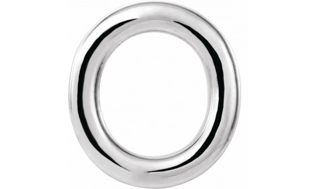 14K White Single Initial O Earring - 86800185P