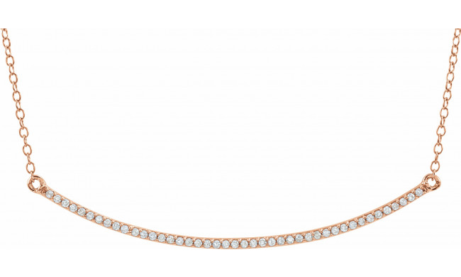 14K Rose 1/6 CTW Diamond Bar 16-18 Necklace - 65108560002P