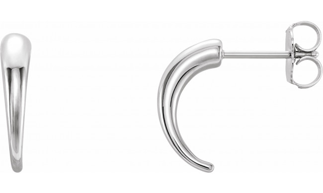 14K White J-Hoop Earrings - 86611600P