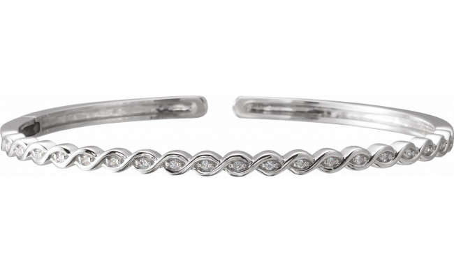 14K White 1/6 CTW Diamond Stackable Bangle Bracelet - 65290460001P