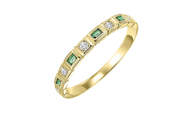 Gems One 10Kt Yellow Gold Diamond (1/10Ctw) & Emerald (1/8 Ctw) Ring - FR1040-1YD