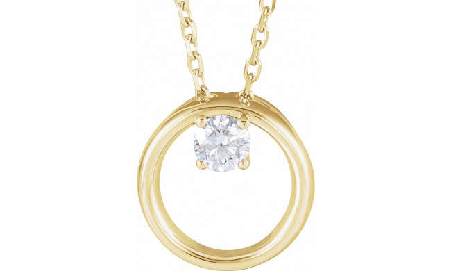 14K Yellow 1/10 CTW Diamond Circle 16-18 Necklace - 86689606P