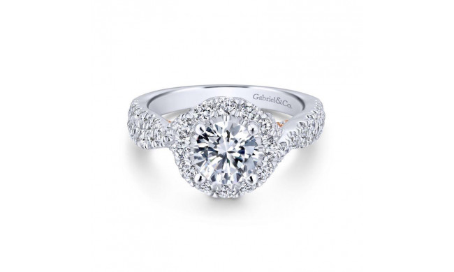 Gabriel & Co. 14k Two Tone Gold Blush Halo Engagement Ring - ER12822R4T44JJ