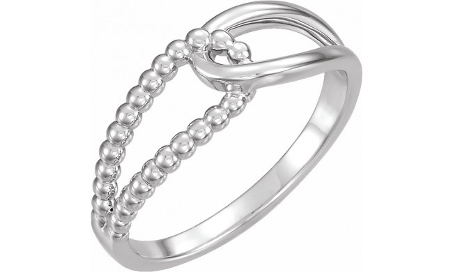 14K White Beaded Ring - 51683101P