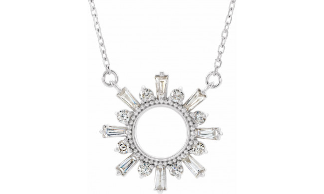 14K White 3/8 CTW Diamond Circle 18 Necklace - 86866615P