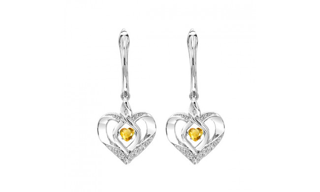 Gems One Silver Diamond (1/50 Ctw) & Created-Citrine Earring - ROL2165C