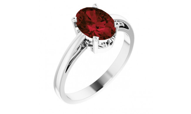 14K White Mozambique Garnet Ring - 70531100P