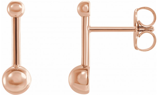 14K Rose Bar & Ball Earrings - 87070602P