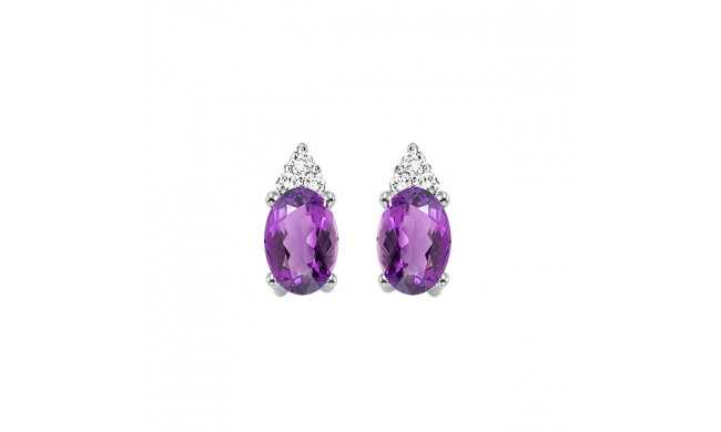 Gems One 10Kt White Gold Diamond (1/20Ctw) & Amethyst (5/8 Ctw) Earring - FE4020-1WDM