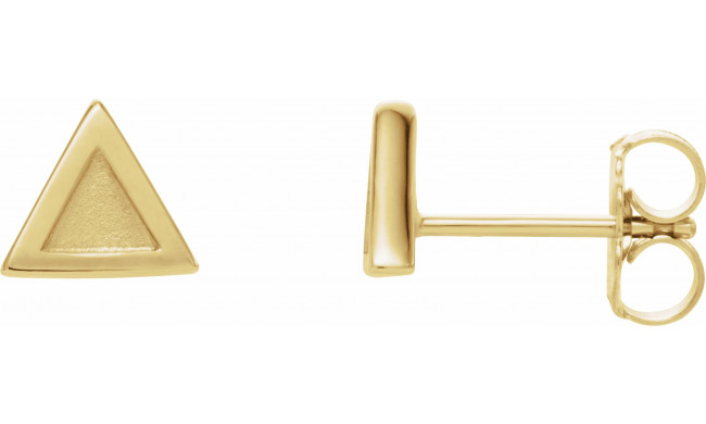 14K Yellow Petite Triangle Earrings - 86658601P