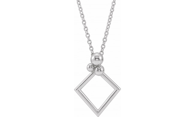 14K White Geometric 16-18 Necklace - 86945600P