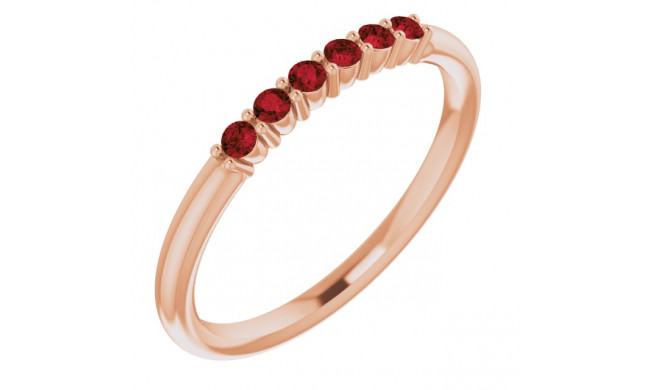 14K Rose Mozambique Garnet Stackable Ring - 123288606P