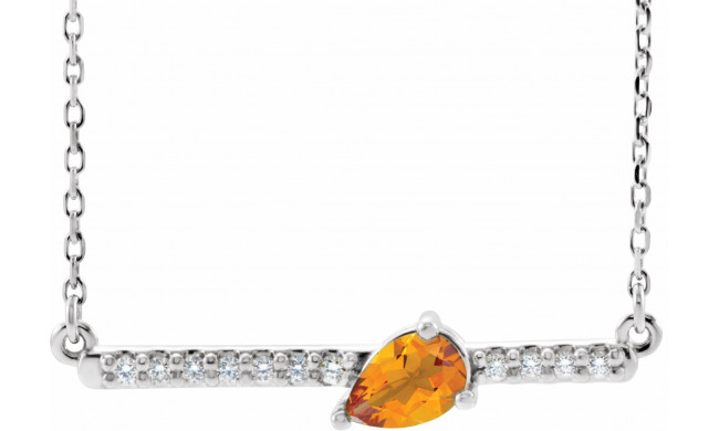 14K White Citrine & 1/10 CTW Diamond 18 Necklace - 86812750P