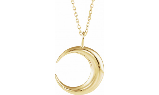 14K Yellow Crescent Moon 16-18 Necklace - 86693601P