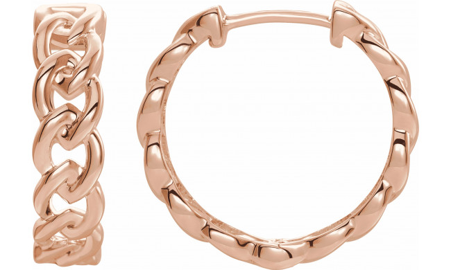 14K Rose 19.6 mm Chain Link Hoop Earrings - 653403602P