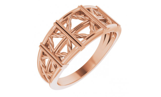 14K Rose Stackable Lattice Ring - 52019103P