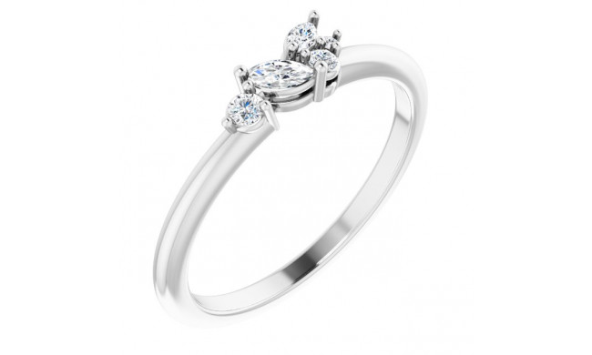 14K White 1/6 CTW Diamond Stackable Ring - 124079605P