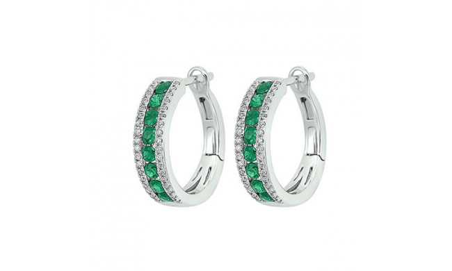 Gems One 14Kt White Gold Diamond (1/6Ctw) & Emerald (7/8 Ctw) Earring - ER10319-4WBE