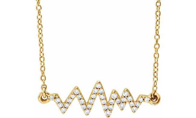 14K Yellow 1/6 CTW Diamond Heartbeat 16-18 Necklace - 65214660000P