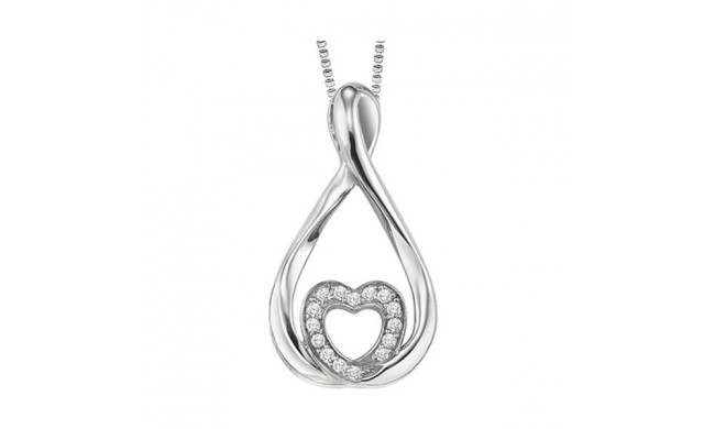 Gems One Silver Diamond (1/10 Ctw) Pendant - LOV1003-SSD