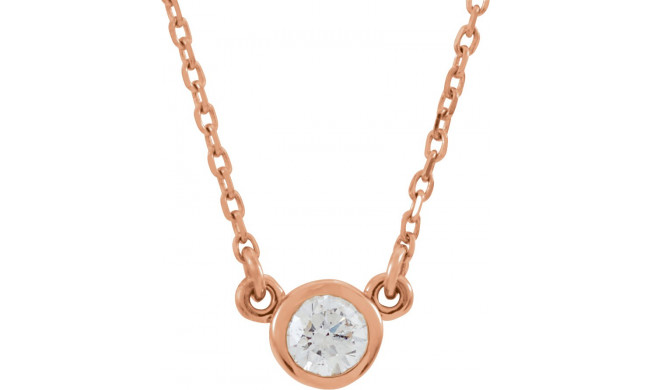 14K Rose 1/6 CT Diamond Solitaire 18 Necklace - 6113460000P