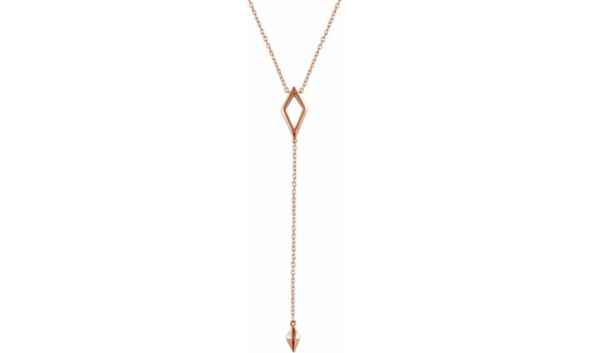 14K Rose Geometric Y 16-18 Necklace - 65230360002P