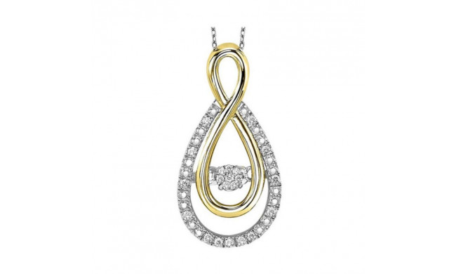 Gems One Silver (SLV 995) Diamond Rhythm Of Love Neckwear Pendant  - 1/10 ctw - ROL1082-SSWD
