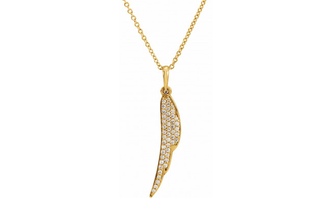 14K Yellow 1/5 CTW Diamond Feather 16-18 Necklace - 86433601P