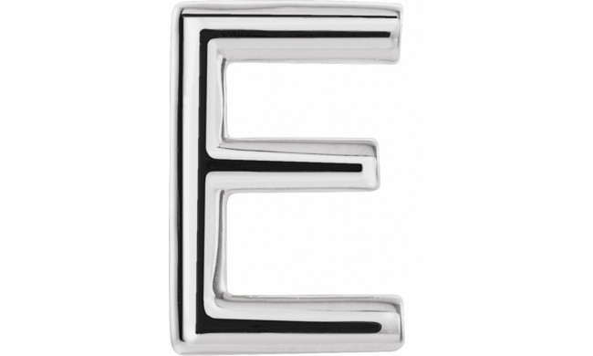 14K White Single Initial E Earring - 86800125P