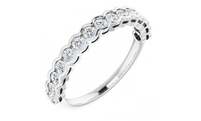 14K White 1/2 CTW Diamond Anniversary Band - 1235966033P