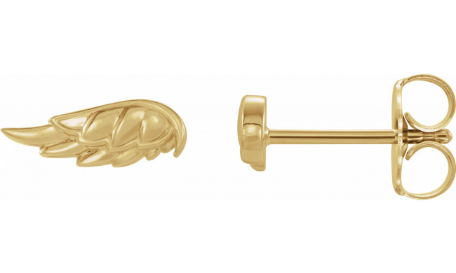 14K Yellow Angel Wing Earrings - 86910601P