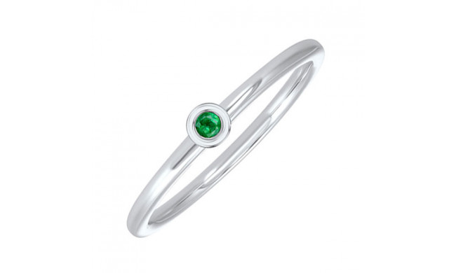 Gems One 10Kt White Gold Emerald (1/20 Ctw) Ring - RG73462-1WNE