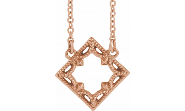 14K Rose Vintage-Inspired Geometric 18 Necklace - 86922607P