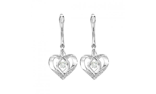 Gems One Silver Diamond (1/50 Ctw) & Createdwhite Topaz (1/4 Ctw) Earring - ROL2165WT