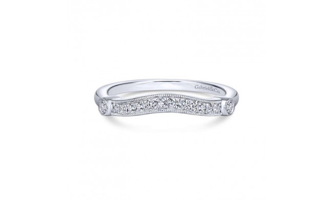 Gabriel & Co. 14k White Gold Victorian Curved Wedding Band - WB14430R4W44JJ