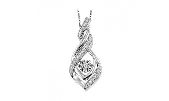 Gems One 10KT White Gold & Diamond Rhythm Of Love Neckwear Pendant  - 1/6 ctw - ROL1203-1WC