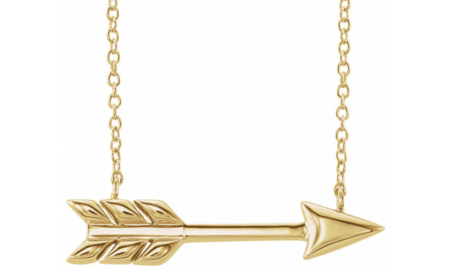 14K Yellow Arrow 16-18 Necklace - 65182960000P