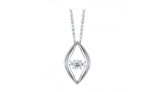 Gems One 10KT White Gold & Diamond Rhythm Of Love Neckwear Pendant  - 1/10 ctw - ROL1228-1WC