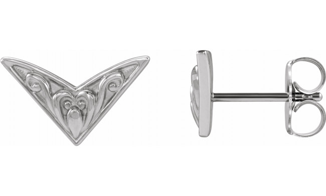 14K White Sculptural-Inspired Earrings - 86936600P