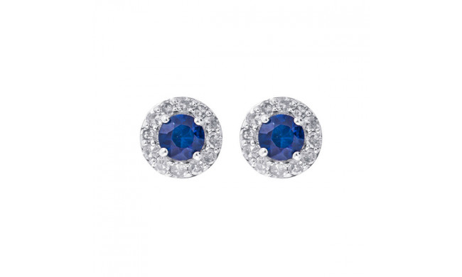 Gems One 10Kt White Gold Diamond (1/6Ctw) & Sapphire (1/3 Ctw) Earring - ER31975-1WDS