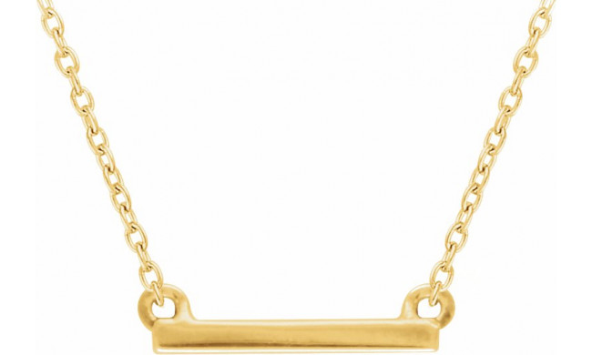 14K Yellow 18x1.5 mm Petite Bar 16-18 Necklace - 65195060000P