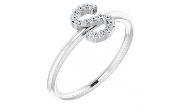 14K White .07 CTW Diamond Initial S Ring - 1238346090P