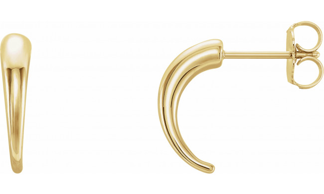 14K Yellow J-Hoop Earrings - 86611601P