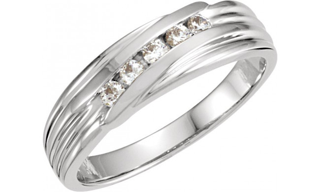 14K White 1/4 CTW Diamond 5-Stone Band - 114536000P