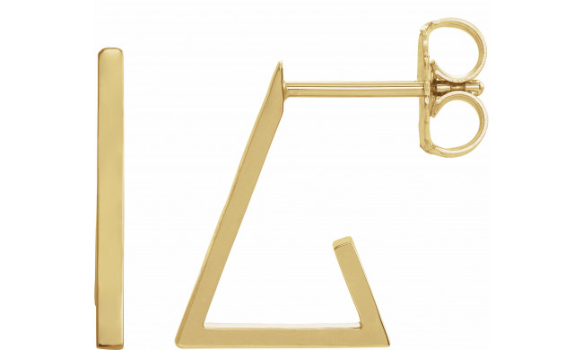 14K Yellow Triangle Hoop Earrings - 86988601P