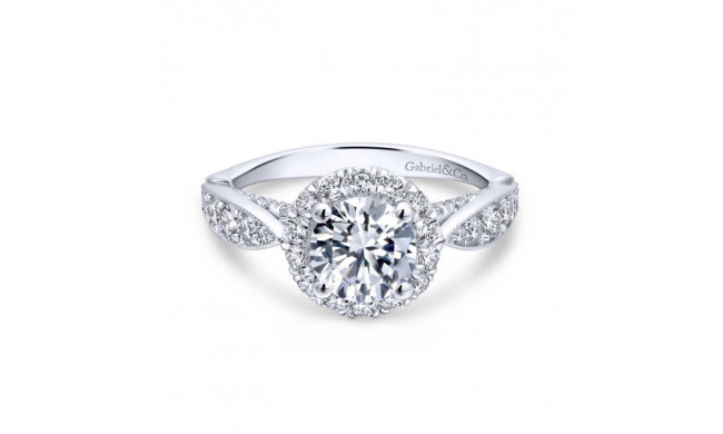 Gabriel & Co. 14k White Gold Entwined Halo Engagement Ring - ER12606R4W44JJ