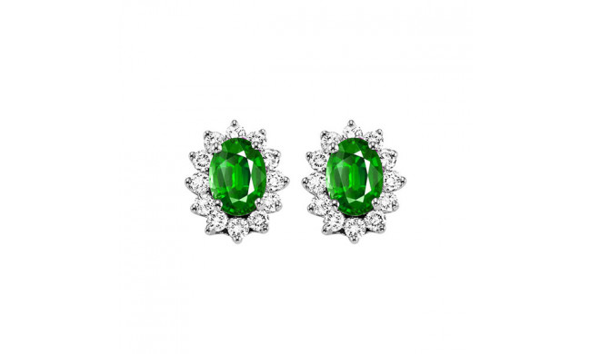Gems One 14Kt White Gold Diamond (3/8Ctw) & Emerald (7/8 Ctw) Earring - FE4062-4WCE